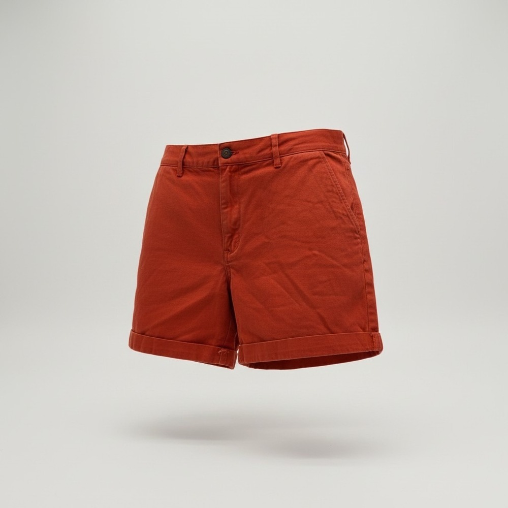 Lauren‎ Ralph Lauren Women Orange Twill Cuffed Shorts Size 6